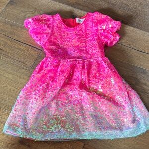 Pink Sequin Kids Formal Dress